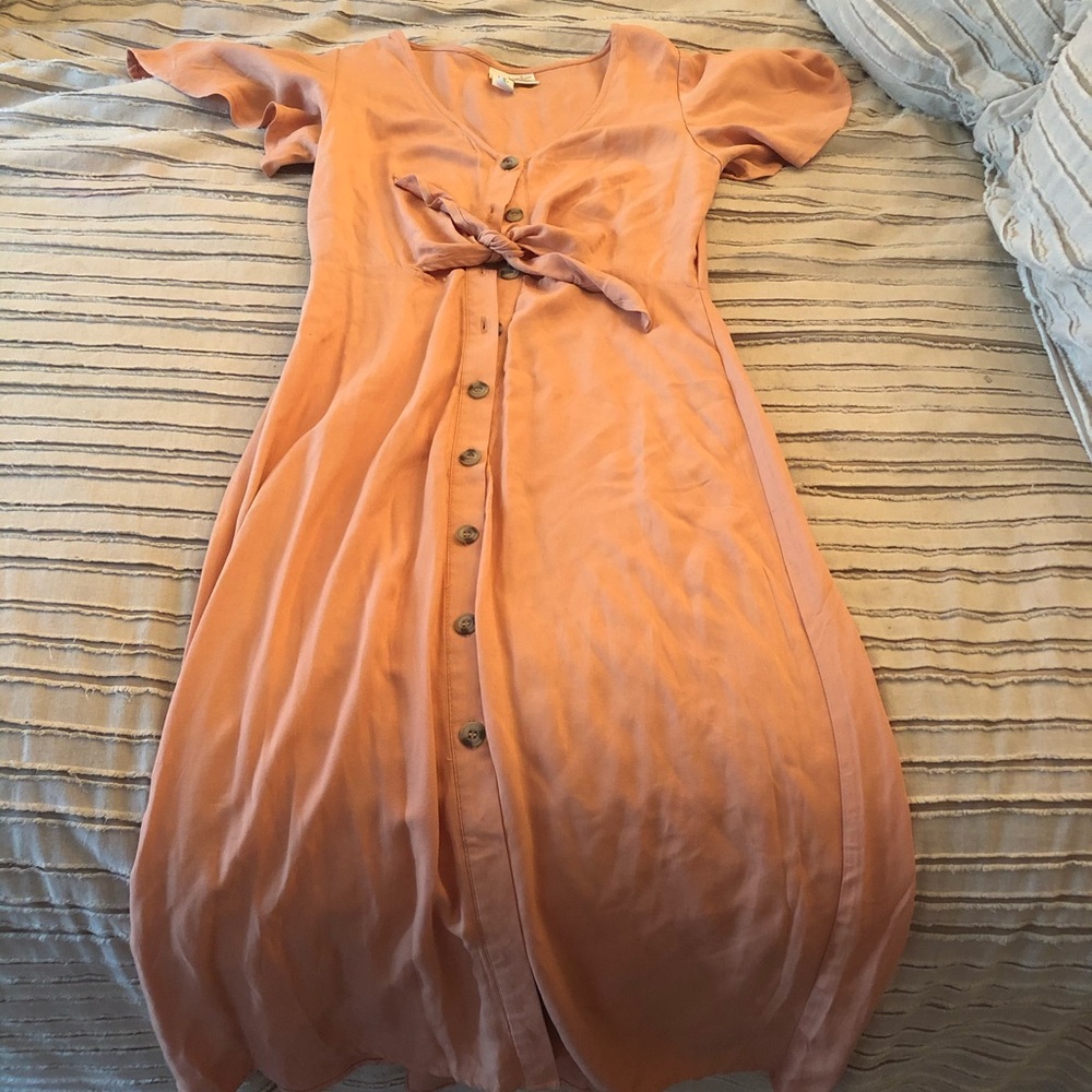 Long orange dress